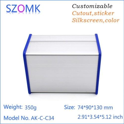 4 pcs, anodizing extruded aluminum case power distribution box outlets junction box 74*90*130mm aluminum enclosure project box