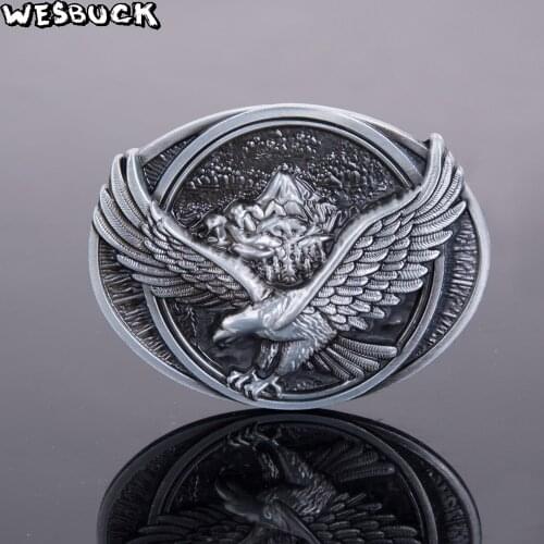 5 PCS MOQ WesBuck Brand Eagle Metal Belt Buckles for Man Unisex Western Buckle Cowboys Cowgirls Paracord Buckle Luxury Hebilla