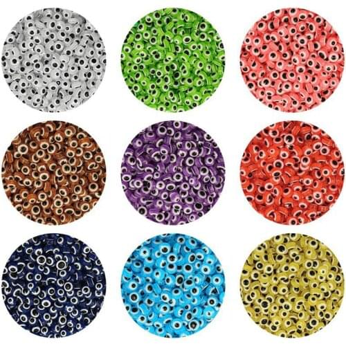 50pcs Oval Shape Spacer Beads Evil Eye Beads Stripe Resin Spacer Beads For Jewelry Making Bracelet Necklace Charms diy