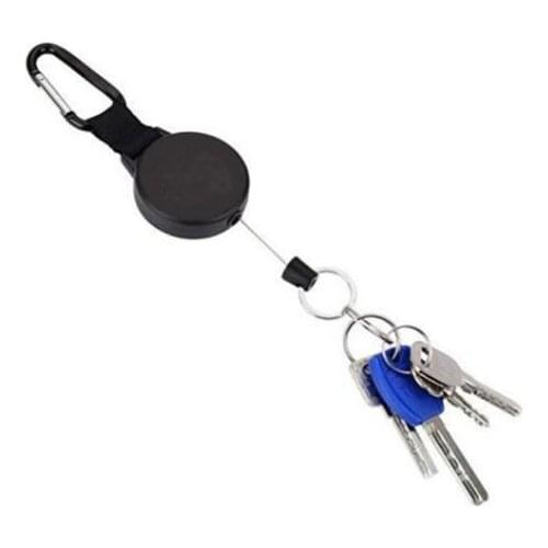 50pcs Quick Release Retractable Keychain Steel Wire Recoil Key Chains EDC Return Key Ring Key Chain Outdoor Camping Travel Kit