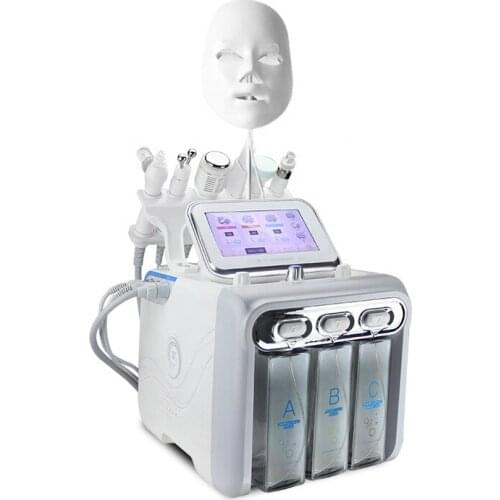 6 IN 1 H2 O2 Aqua peeling Microdermabrasion Machine / Hydra Dermabrasion Facial Machine / Hydro Microdermabrasion with led mask