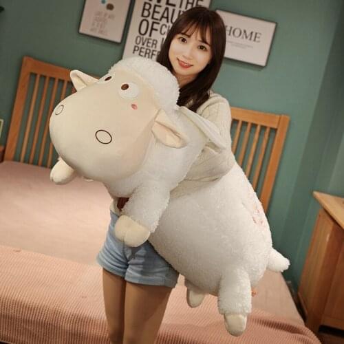 80cm Kawaii Sheep Plush Toy Stuffed Animal Cute Lamb Doll Pillow Cushion Baby Kids Children Toys Girls Birthday Gifts Room Decor