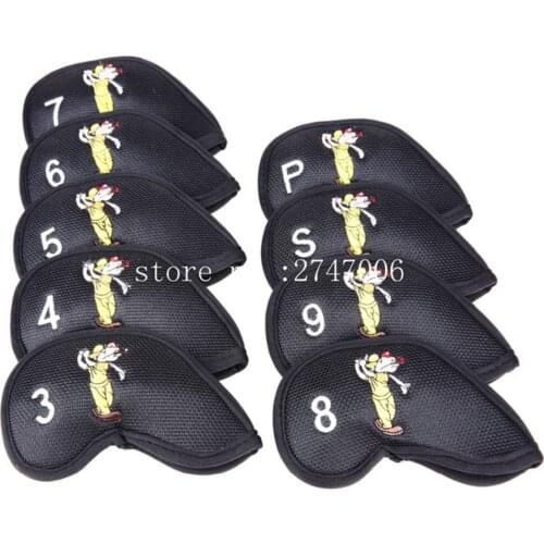 9Pcs/pack Golf Club Iron Head Covers Ion Club Covers 3,4,5,6,7,8,9,P,S