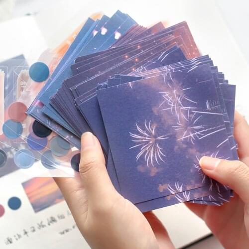 90 pcs/bag Vintage INS scenery Fireworks mini message card festival greeting card kids gift school supplies