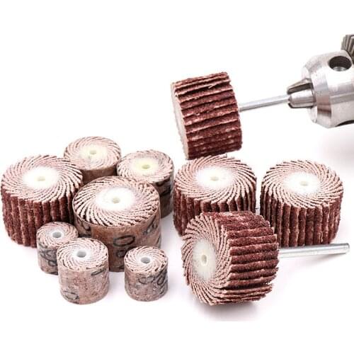 10pcs Dremel Accessories Sandpaper Sanding Flap Polishing Wheels Sanding Disc Shutter Polishing Wheel For Rotary Tool 10-12mm