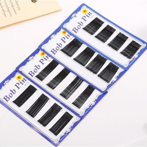 36-60Pcs/Pack Fashion Women Hair Accessories Black Bobby Pins Wave Barrettes Metal Solid Color Ripple Pins Clips Headwear Female
