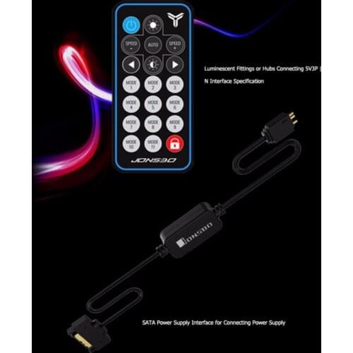 ARGB Controller Remote Control 5V 3Pin SATA Power Supply Memory LED Light Stripe