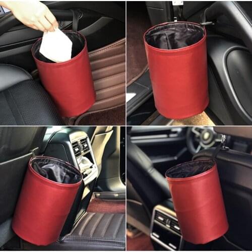 Car Multifunctional Waterproof Garbage Storage Bin Folding Car Trash Can Car Seat Back Trash Storage Bag Auto Interior Accessory