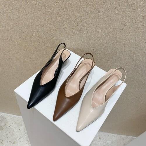 Baotou 2021 New Retro-strap Hollow Pointed Sandals Womens Stiletto Heel Shoes