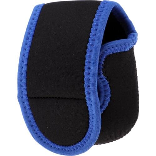 Baitcasting Reel Pouch Shockproof Trolling Fishing Reel Bag Cover Blue