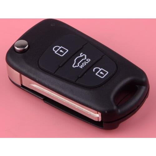 CITALL 3 Buttons Black Car Uncut Blade Flip Remote Key Shell Case Fob fit for KIA Rondo Sportage Soul Rio 2011