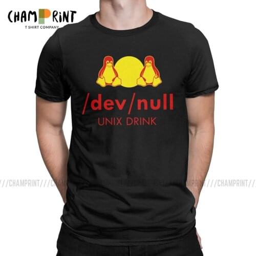 Dev Null T-Shirts Men Arch Linux Tux Programmer Computer Developer Geek Nerd Casual Tee Shirt Round Neck T Shirt Gift Idea Tops