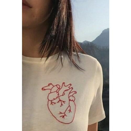 Heart T-Shirt girl gift women fashion love grunge tumblr tee funny aesthetic camisetas graphic slogan vintage top tshirts shirt