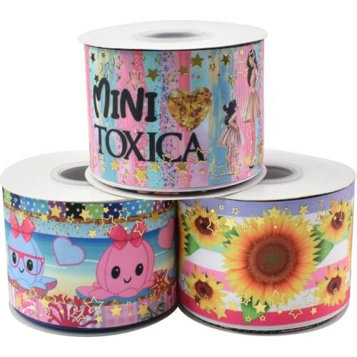 HSDRibbon 75mm 3inch hsd-design custom popular Pattern on Grosgrain Ribbon