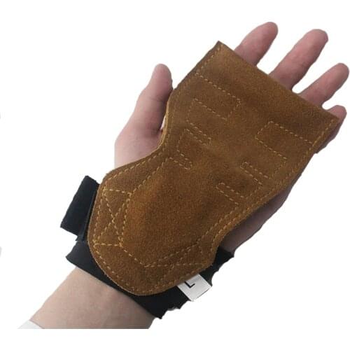 Cowhide Weight Lifting Hand Pad Gymnastics Fitness Gloves Grips Gym Training Palm Dumbbell Strong Wrist Support Protector