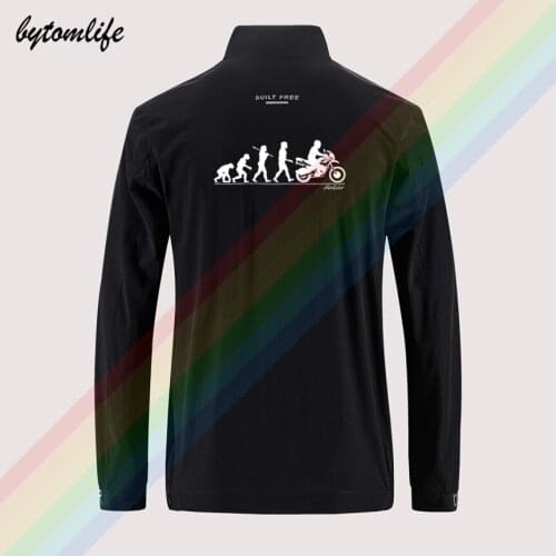 Evolution Of Man BMW Dakar F650GS Mens Street Windbreaker Zipper Thin Jacket Mens Casual Back Printing Jacket Asian Size