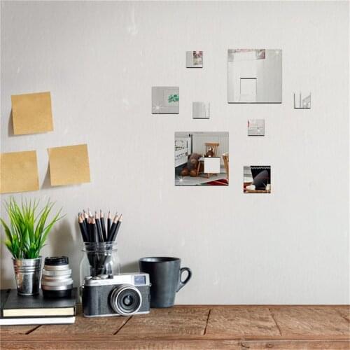 Square box combination crystal mirror wall sticker