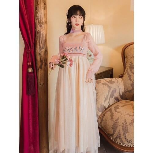 Huai to film the spot improvement embroidered gauze dress
