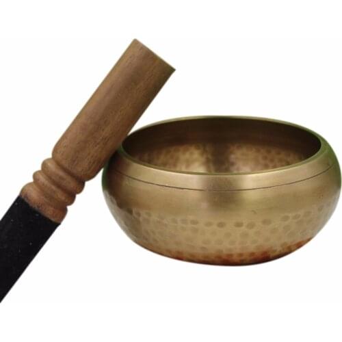 New Copper Crafted Gilt Yoga Singing Bowl Buddhism Tibetan Chakra Meditation