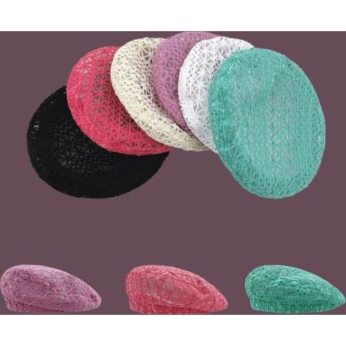 Solid Color Beret Hat French Style Summer Hat in Cotton Material Beanie Cap Hat Classic Casual and Chic Lightweight