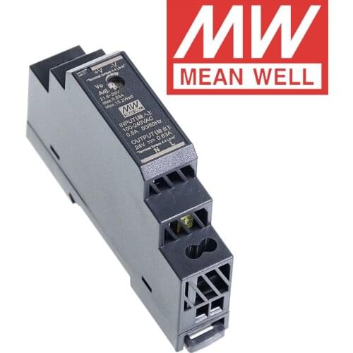 Original Mean Well HDR-15-24 DC 24V 0.63A 15.2W meanwell Ultra Slim Step Shape DIN Rail Power Supply