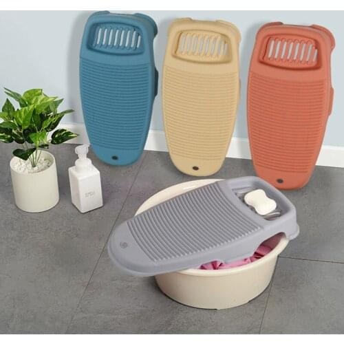 Plastic Thicken Washboard with Soap Holder Box Portable Clothes Washing Board Bathroom Antislip Laundry Accessories Tools