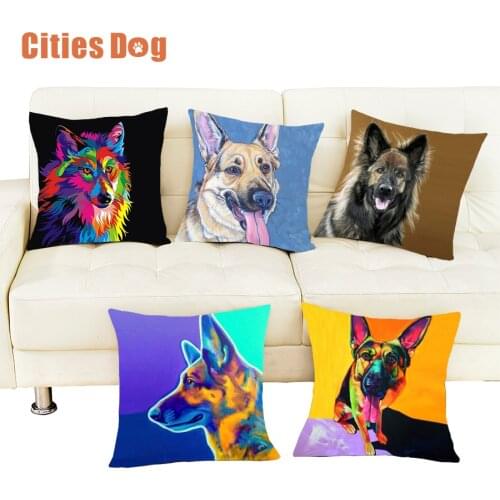 Dog pillows covers pug cushion cover pillow German Shepherd Dog decorative pillows almofada Animal sofa almofadas cojines