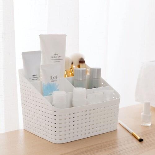 New Makeup Organizer Cosmetic Storage Box Case Container Desktop Storage Box Bedroom Bathroom Organizer Lmitation Rattan