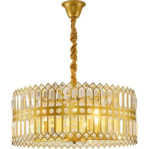 Light luxury post-modern chandelier living room dining room bedroom creative personality golden crystal lamp