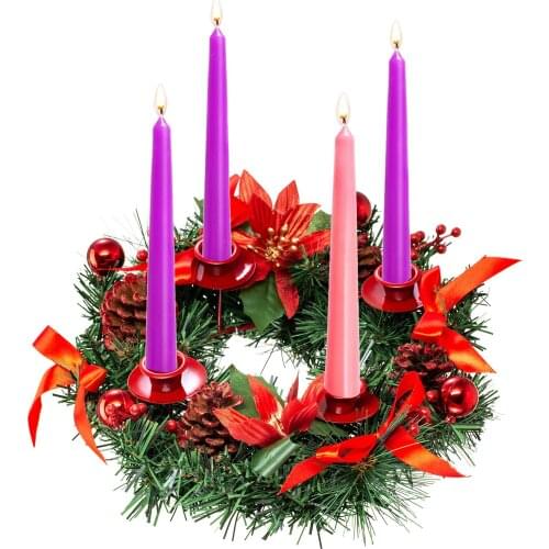 Christmas Advent Wreath Candlestick Durable Material Decoration Home Window Wall Decoration Wreath For Xmas Decoration Regular