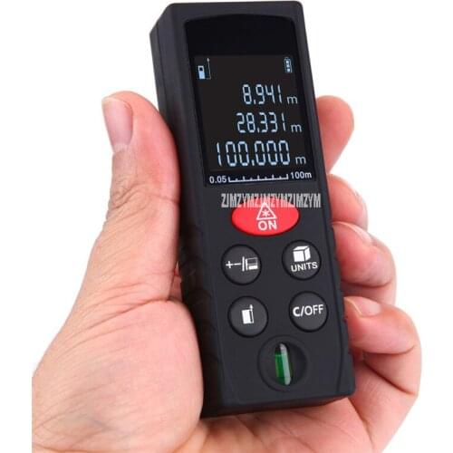 D100 100M Handheld Rangefinder Laser Distance Meter Digital Laser Range Finder Laser Meters Area/Volume Build Measure Ruler Tool