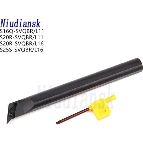 S16Q-SVQBR11 Internal Turning Tool Holder S20R-SVQBR11 Arbor S20R-SVQBR16 S25S-SVQBR16 CNC Lathe Tools, For VBMT Carbide Inserts