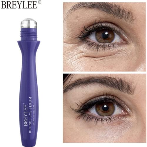 BREYLEE Retinol Eye Serum Anti Wrinkle Reduce Fine Lines Eye Bag Dark Circle Anti-Aging Lifting Firming Eye Roller Eye Skin Care