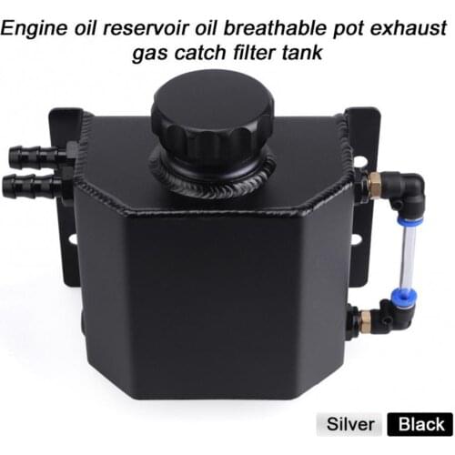 1L Universal Car Auto Waste Engine Oil Gas Catch Recycling Pot Aluminum ORB-6 Lightweight Coolant Tank Vehicle Accessories