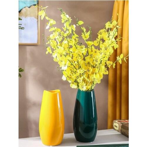 Vintage Small Plant Vase Modern Table Large Nordic Ceramic Vase Creative Minimalist Jarrones Decorativos Home Decor DL60HP