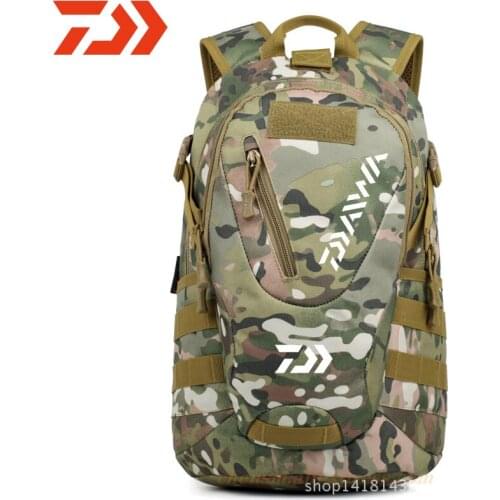 Daiwa 2021 Outdoor Fishing Backpack Waterproof Nylon Backpack for Men Women Mountain Hiking Travel Bag Large Camping Fishing Bag