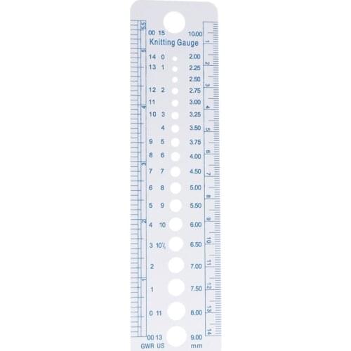 1PC Kintting Gauge Ruler Measuring Tool Plastic Blue Line Soft Strong Durable for knitting needles