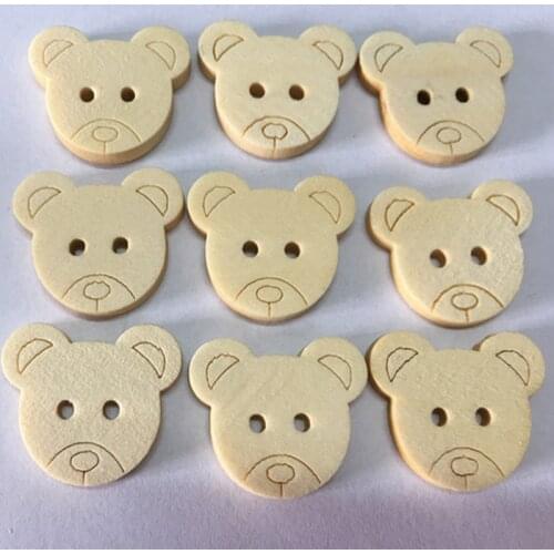 High Quality 10 Pcs Wood Sewing Button Scrapbooking Little Bear Two Holes New Dropshipping