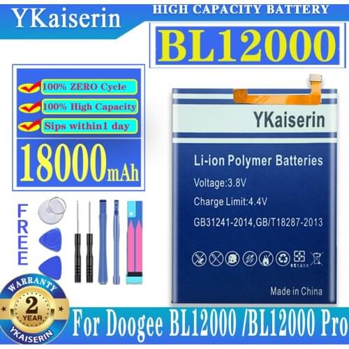 18000mAh for Doogee BL12000 Battery Replacement Phone Parts Backup Battery for Doogee BL12000 Smart Phone Batteria + Track Code