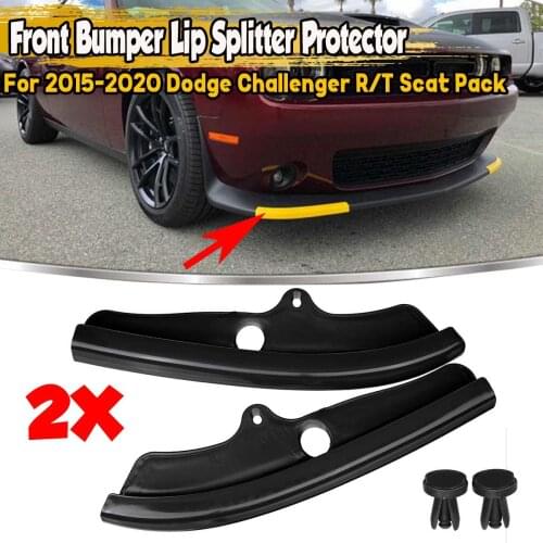 New 2x Car Front Bumper Lip Protector Splitter Body Kit Spoiler Guard Diffuser Lip For Dodge Challenger R/T Scat Pack 2015-2020