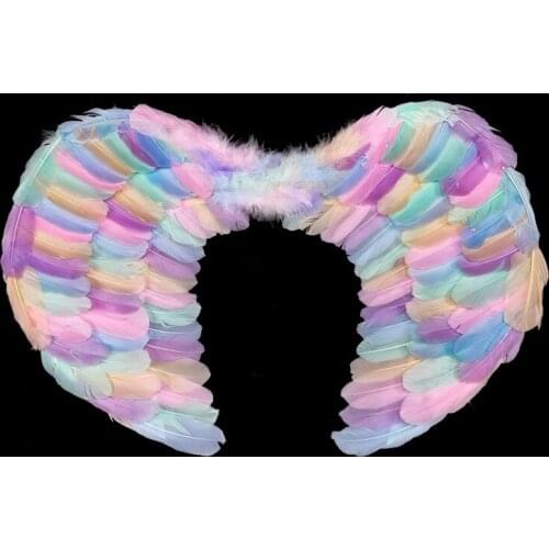 Women Girls Feather Wings Angel Elf Costume Birthday Gift Stage Performance Props Wedding Party Decor Carnival Baby Shower