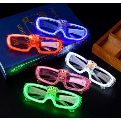 1 Pair Fashion Creative Square Flashing Glasses Flashing Unisex Slotted LED Glowing Glasses Goggles Eyewear for Halloween