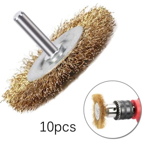 10Pcs 50mm Steel Wire Wheel Brushes For Metal Rust Removal Polishing Brush Steel Cutting Rotary Brush For Mini Drill Rotary Tool