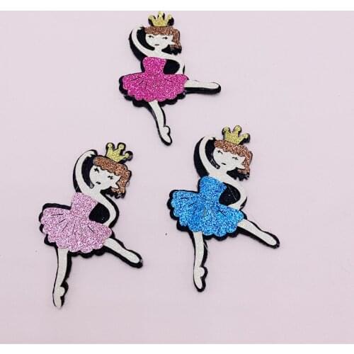 10pcs 7*4.5CM Dance girl patches for Clothing Iron on Clothes Appliques Badge Fabric Sticker Apparel Accessories