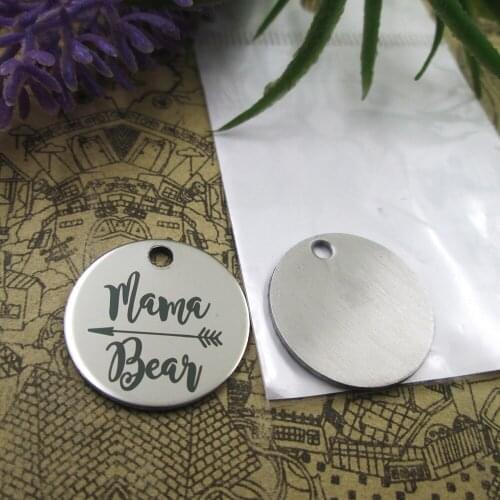10pcs--"MAMA BEAR Version 3"stainless steel charms 5 styles for choosing DIY Charms for necklace bracelets