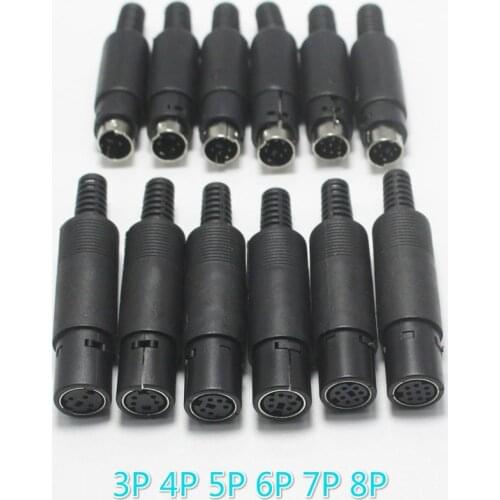 100pcs 3P 4P 5P 6P 8P MINI DIN Welding Keyboard Connection PS2 S Terminal Plug Mini Male Female Head 3/4/5/6/7/8 Pin Connectors