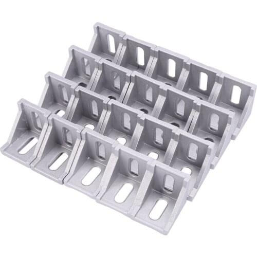 20Pcs 4040 Aluminum Corner Brackets Corner Fitting Angle 40 X 35 Connector Fastener For 4040 Industrial Aluminum Profile