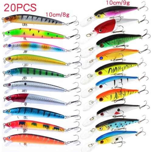 20Pcs Mixed Floating Fishing Lure Bait Set Wobbler Crankbaits Swimbait Minnow Hard Baits Spiners Carp Fishing Tackle