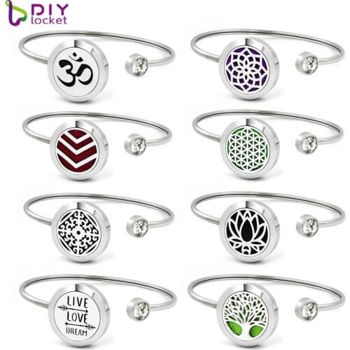 25MM Stainless Steel Wiggle Up Aromatherapy Duffuser Bracelet Locket Jewelry BC115-274