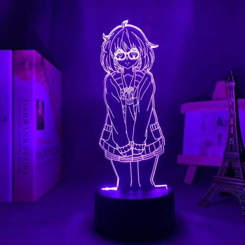 3d Lamp Anime Beyond The Boundary Mirai Kuriyama for Bedroom Decor Night Light Birthday Gift Manga Kyoukai No Kanata Led Light